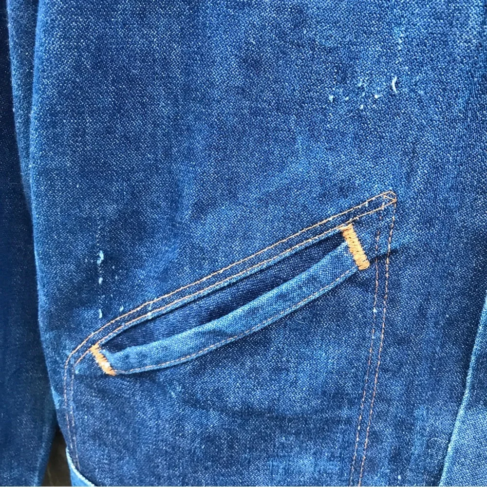 Vintage 70s Wrangler No-Fault Denims Trucker Jacket 38 L 74136NV - Picture 3 of 13